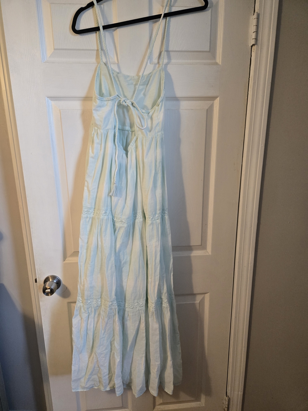 aerie Light Aqua Lace-Trim Maxi Dress with Spaghetti Straps - Picture 2 of 6